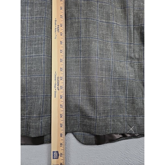 Lauren Ralph Lauren Blazer Men's 46R Gray Windowpane Plaid Wool Silk Linen Blend - Picture 8 of 8